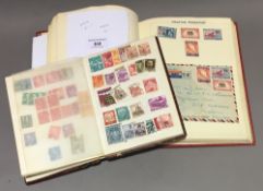 Two vintage stamp albums and contents