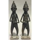 A pair of Benin bronze fertility figures