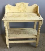 A Victorian painted pine wash stand