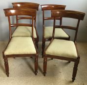 Two pairs of Victorian mahogany dining chairs