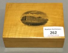 A Victorian mauchline ware box depicting South Terrace,