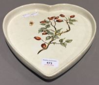 A Wemyss Ware heart shaped ceramic tray