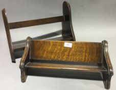 Two early 20th century oak book racks