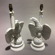 A pair of Italian pottery lamp bases,