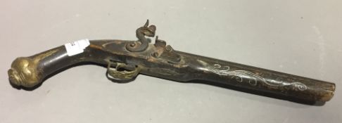 A flintlock pistol