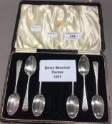 A set of six bright cut coffee spoons, London, Henry Stratford,