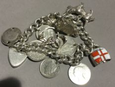 A silver charm bracelet