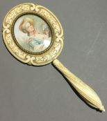 A 19th century carved ivory lady's dressing table mirror,