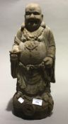 A wooden model of Buddha