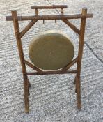 A Victorian bamboo framed gong