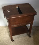 An oak sewing box