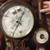 An oak cased barometer (a/f),