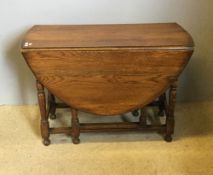 An oak gate leg table