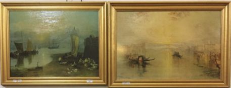 Two J M W TURNER bicentenary collection prints on canvas,