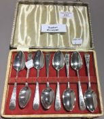 Eight bright cut Georgian teaspoons,