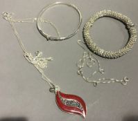 A quantity of silver jewellery, etc.