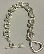 A silver link bracelet