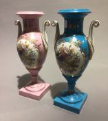 Two Serves style porcelain vases