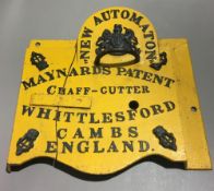 A cast iron Maynards of Whittlesford patent Chaff-Cutter cover