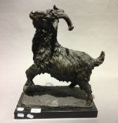 A bronze animalier sculpture of a goat
