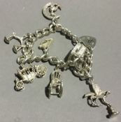 A silver charm bracelet