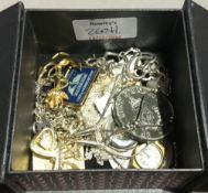 A box of miscellaneous jewellery, etc.