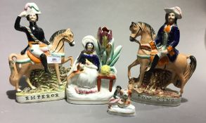 Four Victorian Staffordshire figures