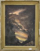 R WARREN (20th century) North American, Sunset, oil on canvas,
