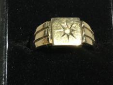 A gentlemen's 1930s 9 ct gold on silver ring