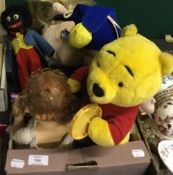 A quantity of vintage cuddly toys,