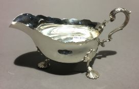 A silver sauce boat