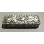 A silver dressing table box