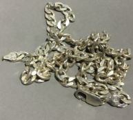 A gentleman's silver curb chain