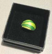A David Anderson silver and enamel ring