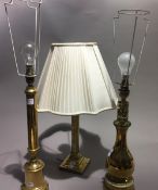 A brass lamp base,