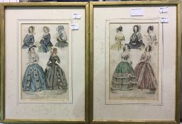 A pair of 19th century fashion prints