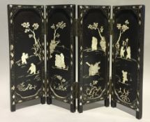 A Chinese folding table screen