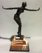 An Art Deco style bronze figurine