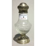A French silver and glass sugar sifter