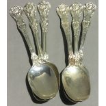 Six American silver teaspoons,