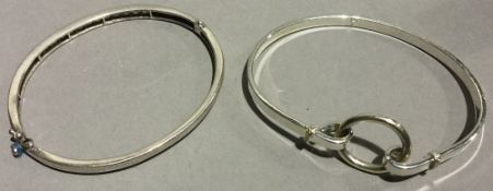 Two silver bangles