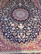 A blue ground Kashan carpet 2.
