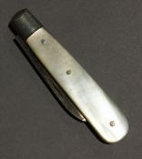 A silver and mother-of-pearl fruit knife