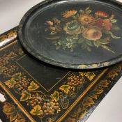 Two toleware trays