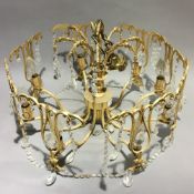 A gilt metal chandelier