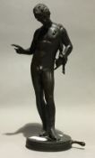 A 19th century Grand Tour bronze model of Narcissus