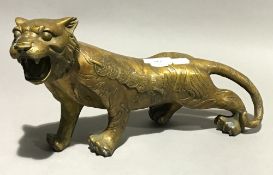 A bronze model of a tiger