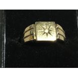 A gentlemen's 1930s 9 ct gold on silver ring