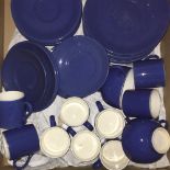 A quantity of Moorcroft powder blue tea and coffee wares