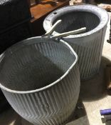 Two galvanized wash tubs